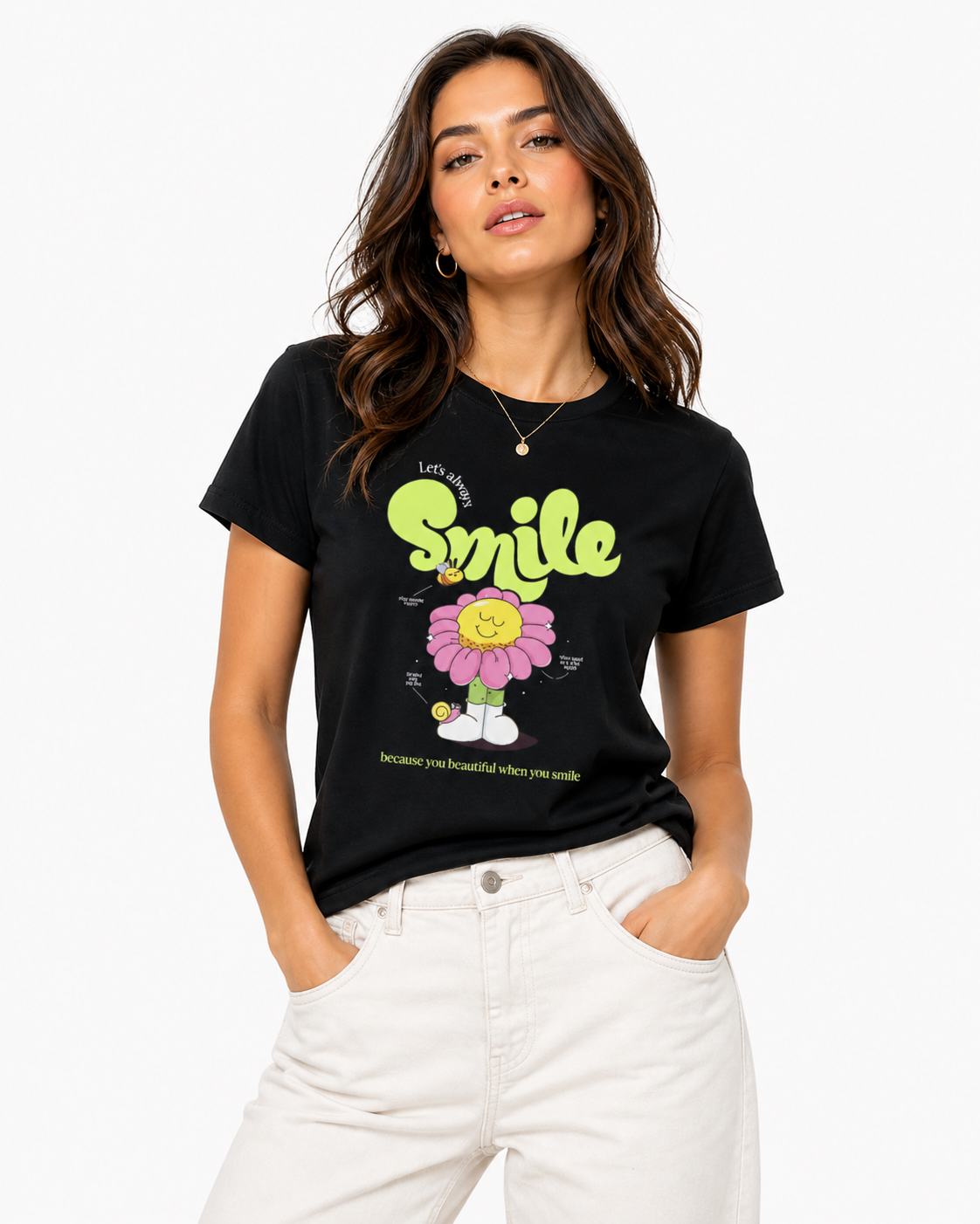 Women’s classic LYVIT ORIGINALS T-shirt with a simple crew neckline and soft cotton fabric, shown on a plain background.