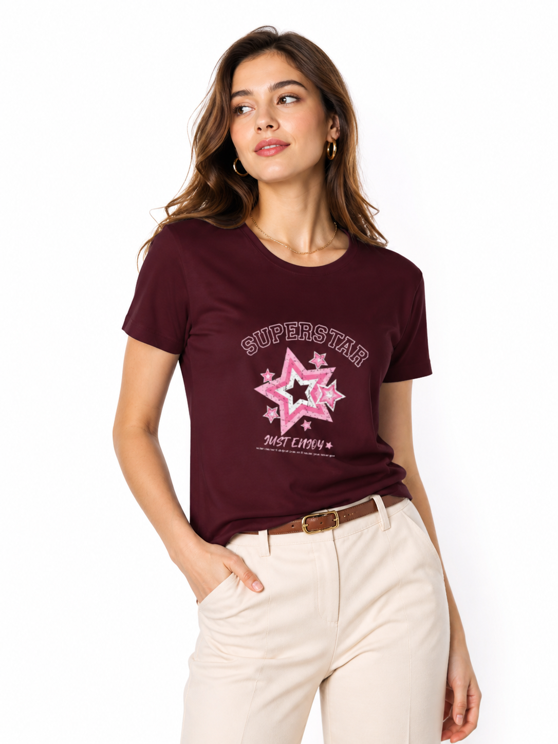 Women's classic T-shirt by LYVIT ORIGINALS, soft fabric, crew neck, and short sleeves, shown in a casual fit.