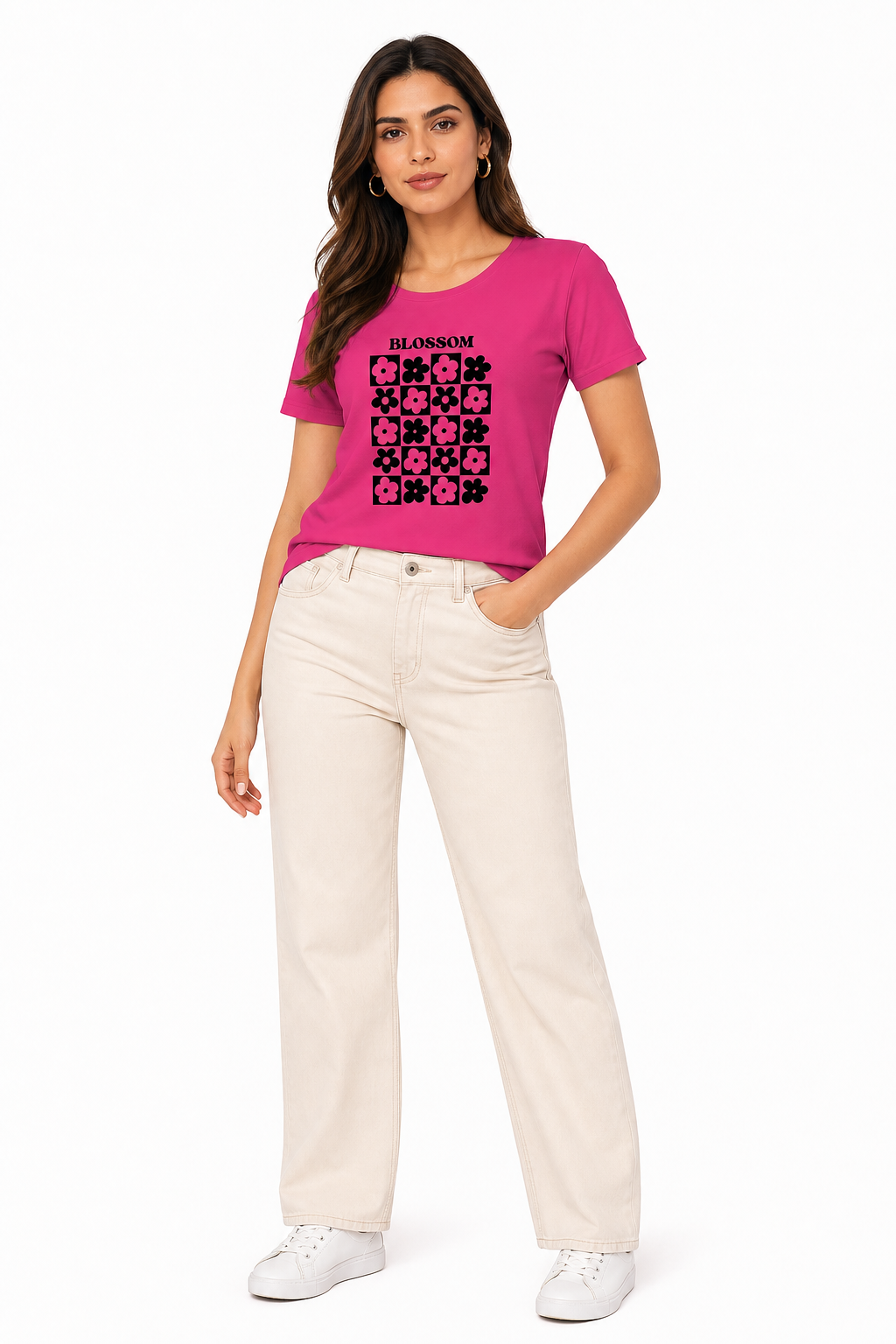 Women's classic T-shirt by LYVIT ORIGINALS, soft cotton fabric, fitted design, and short sleeves, displayed on a plain background.
