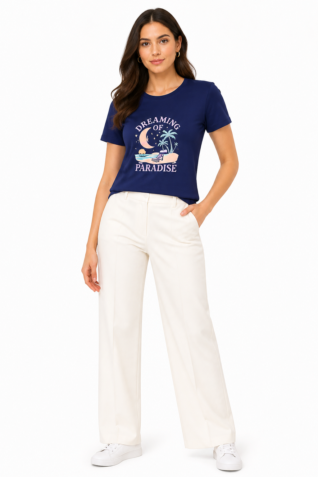 Women's classic T-shirt by LYVIT ORIGINALS, showing a comfortable, casual fit with short sleeves and a simple crew neck.