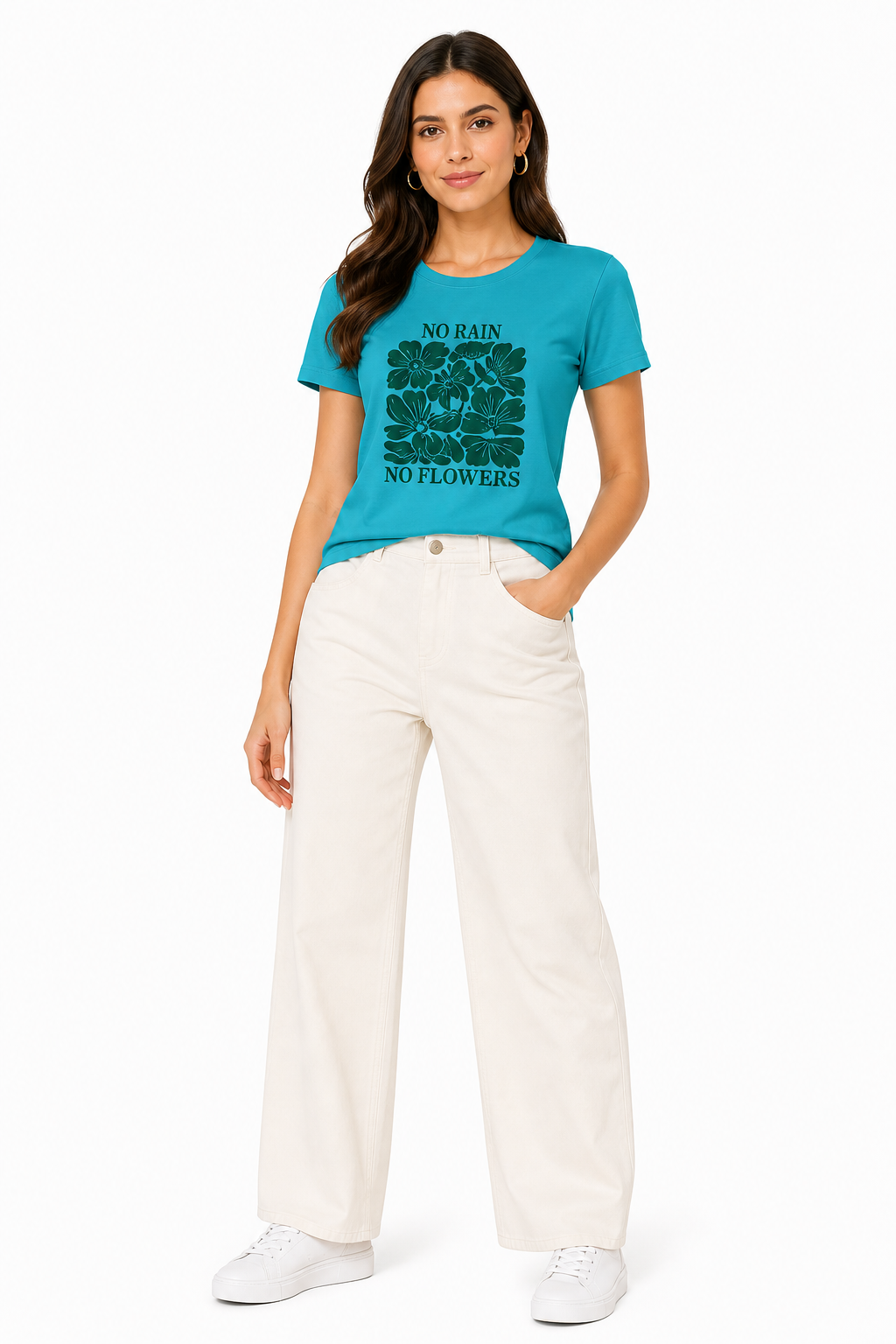 Women's classic T-shirt by LYVIT ORIGINALS, showing a comfortable, casual fit with short sleeves and a round neckline.