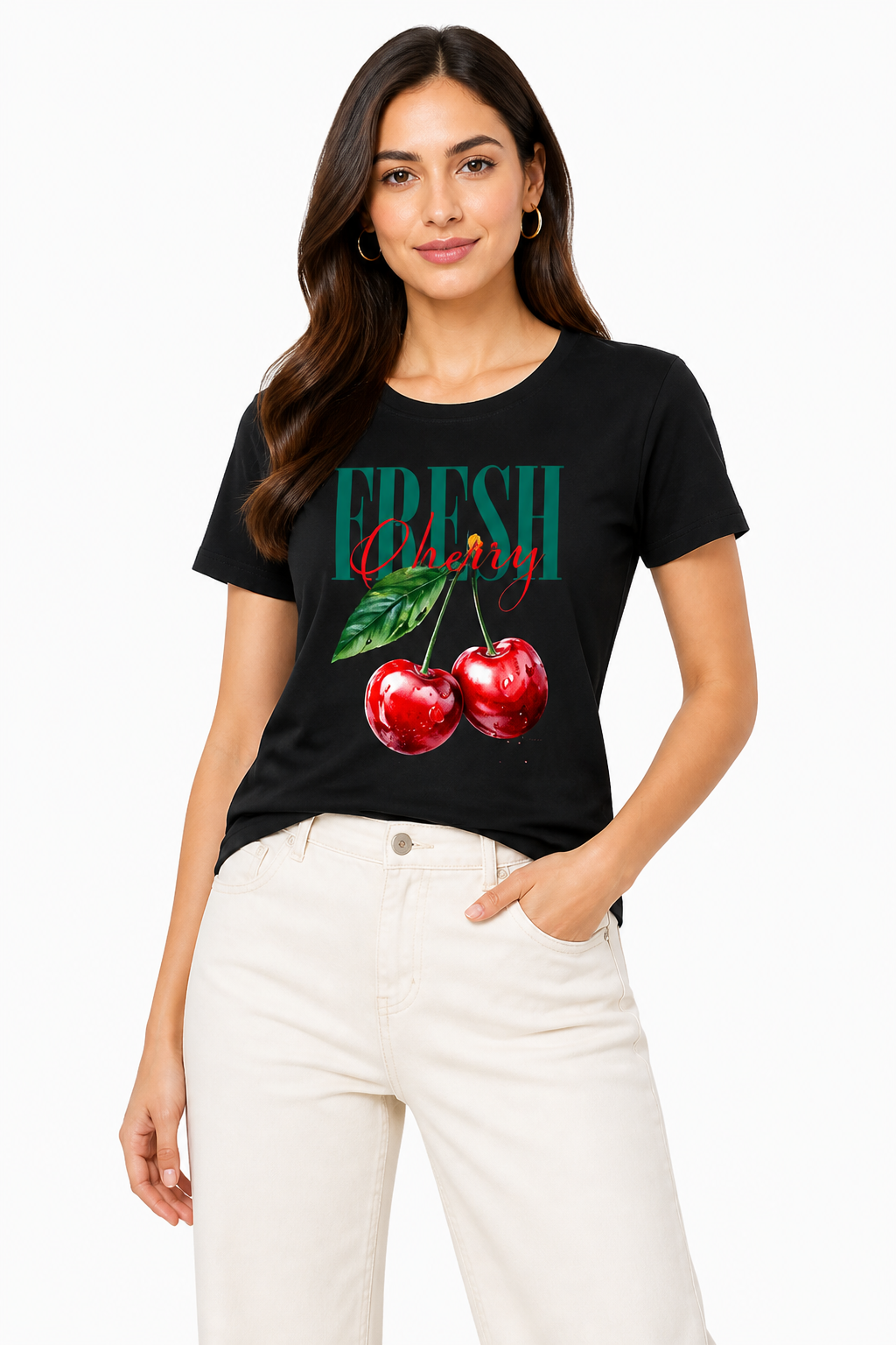Women's classic T-shirt by LYVIT ORIGINALS, soft cotton fabric with a relaxed fit and simple crew neckline.