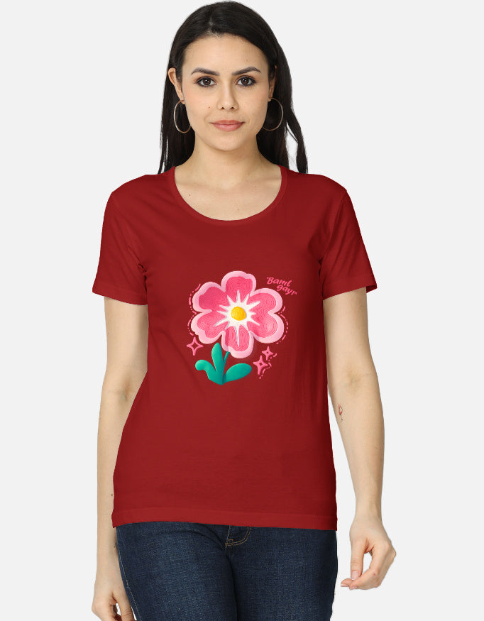 Women's classic T-shirt by LYVIT ORIGINALS, front view showing the simple crew neck design and soft fabric.