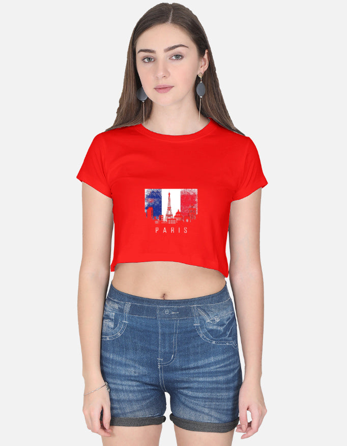 LYVIT ORIGINALS crop top shown from the front, featuring a stylish, fitted design in a soft fabric perfect for casual wear.