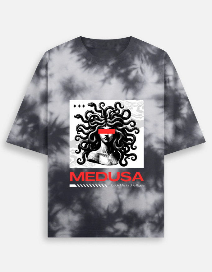 Unisex tie dye oversized T-shirt by LYVIT ORIGINALS, front view showing vibrant multicolor pattern and relaxed fit.