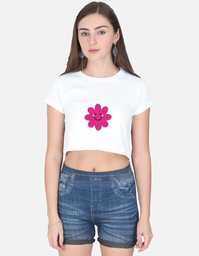 Front view of LYVIT ORIGINALS crop top featuring a fitted design and soft fabric in a stylish, casual style.