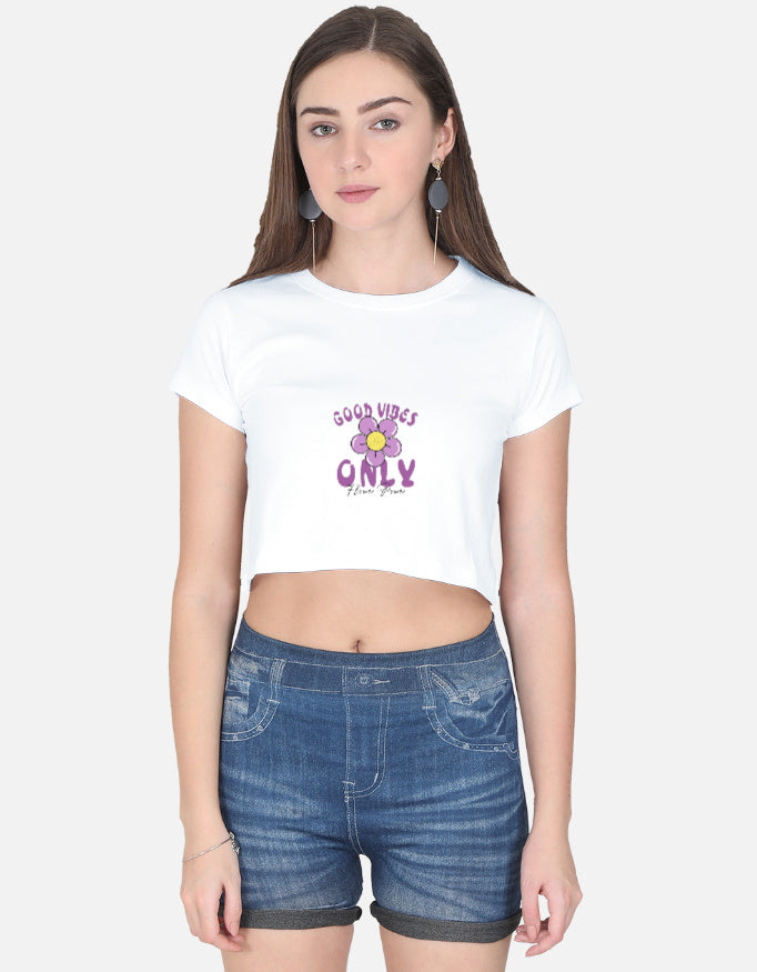 LYVIT ORIGINALS crop top shown from the front, featuring a fitted design and stylish neckline for casual or trendy outfits.