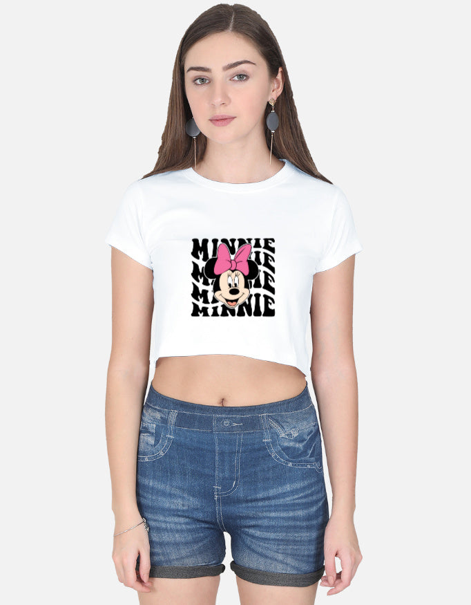 LYVIT ORIGINALS crop top front view, stylish and fitted casual crop top with a rounded neckline and short sleeves.
