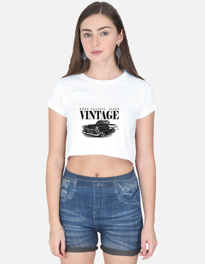 Front view of LYVIT ORIGINALS crop top featuring a stylish, fitted design with sleeveless style and soft fabric.