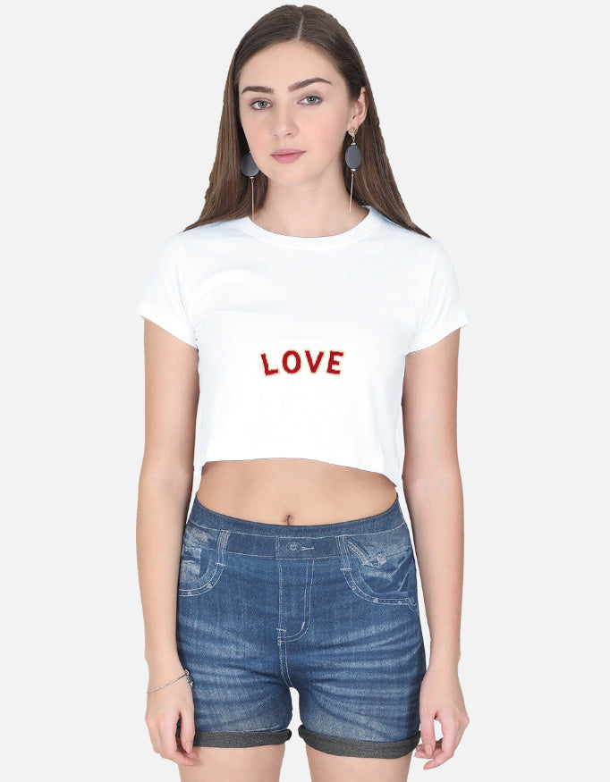 LYVIT ORIGINALS crop top shown from the front, featuring a fitted design and stylish neckline perfect for casual wear.