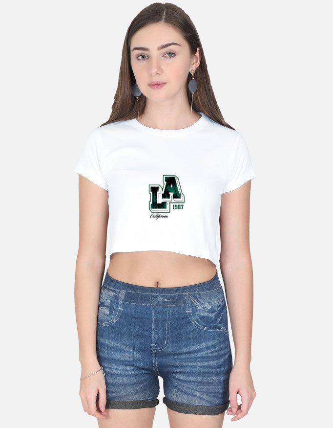 Front view of LYVIT ORIGINALS crop top, stylish and fitted, showing the neckline and sleeveless design.