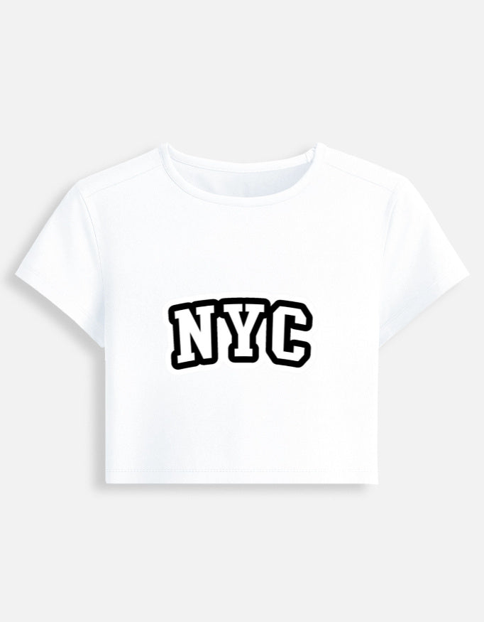 Lyvit Originals baby crop top tee showing the front view with a simple, fitted design in soft fabric.