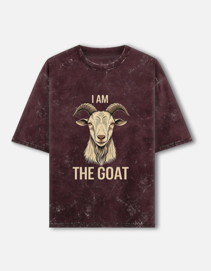 Unisex acid washed oversized T-shirt by LYVIT ORIGINALS, front view showing relaxed fit and faded vintage style.