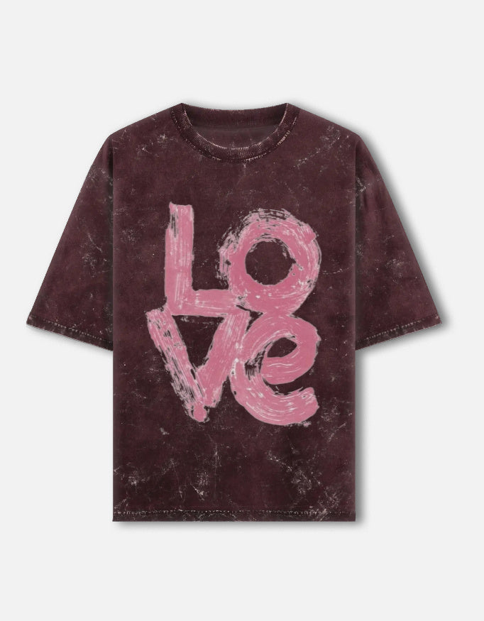 Unisex acid washed oversized T-shirt by LYVIT ORIGINALS, front view showcasing relaxed fit and vintage style.
