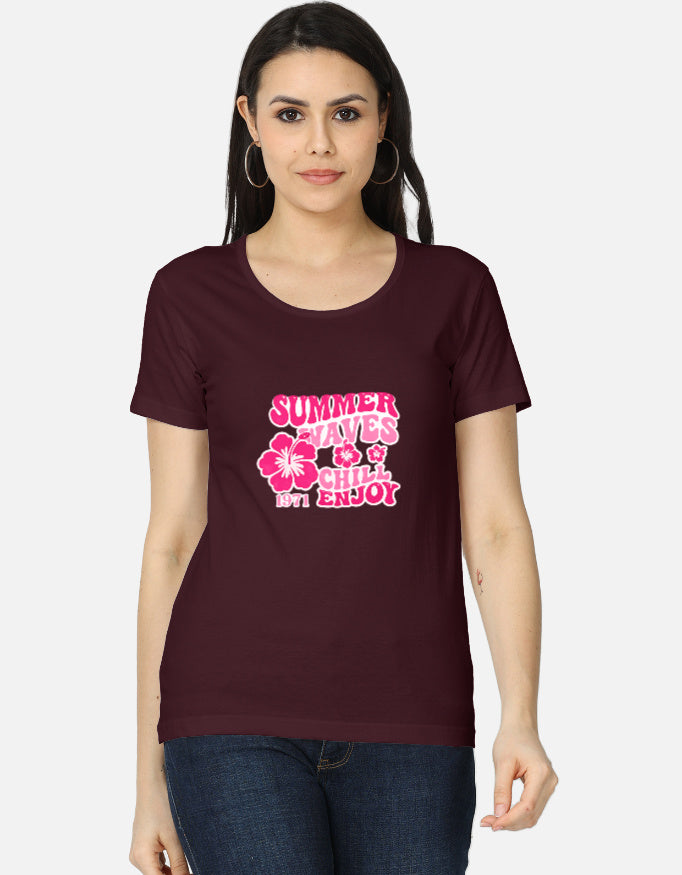 Women's classic T-shirt by LYVIT ORIGINALS, front view showing soft cotton fabric and simple crew neck design.