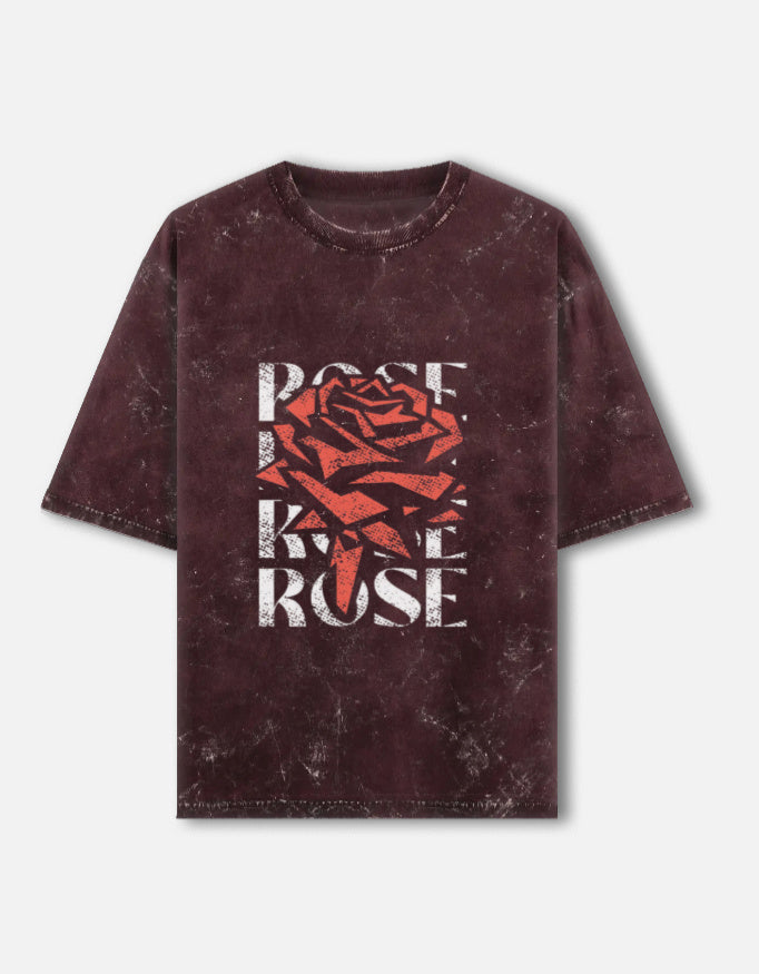 Unisex acid washed oversized tee by LYVIT ORIGINALS, front view showing distressed fabric and relaxed fit.