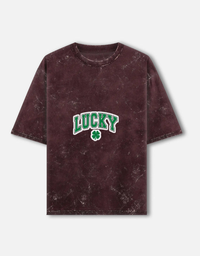 Unisex acid washed oversized T-shirt from LYVIT ORIGINALS, front view showing distressed, casual style and relaxed fit.