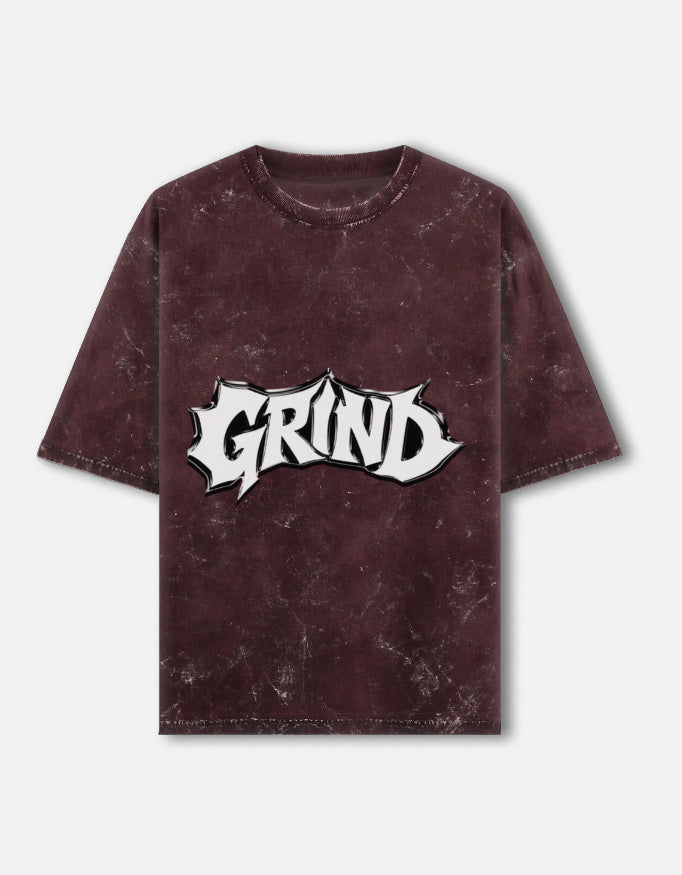 Unisex acid washed oversized LYVIT ORIGINALS T-shirt with a front view, showcasing a relaxed fit and vintage-inspired style.