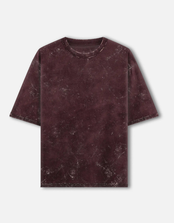 Unisex acid washed oversized T-shirt by LYVIT ORIGINALS, front view showing relaxed fit and faded, vintage-inspired design.