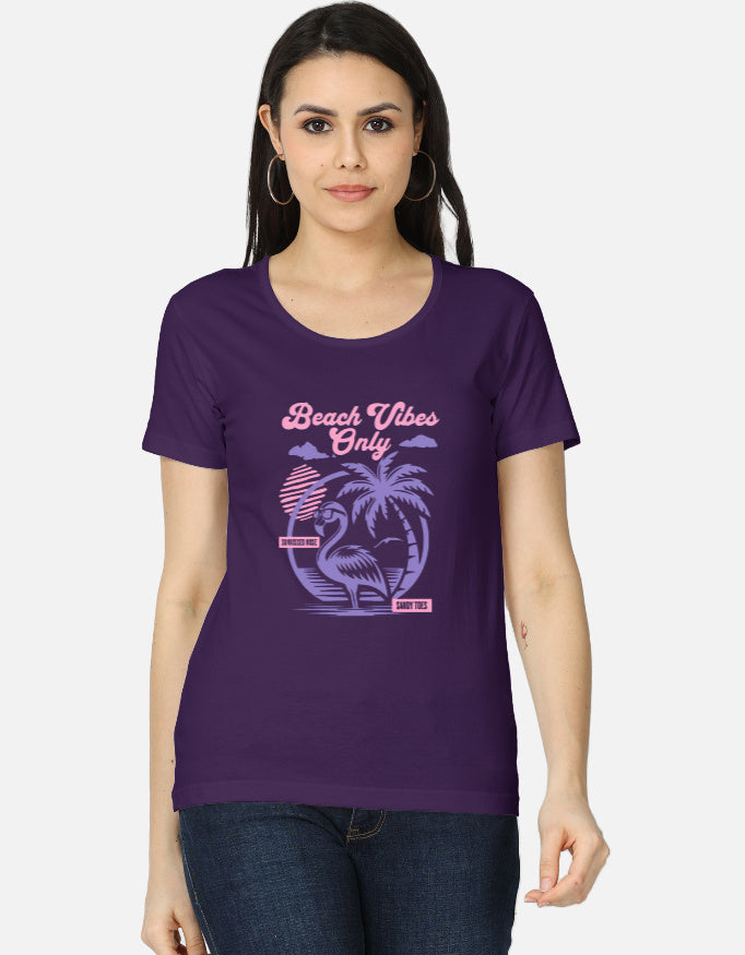 Women's classic T-shirt by LYVIT ORIGINALS, front view showing soft cotton fabric and simple, stylish fit.