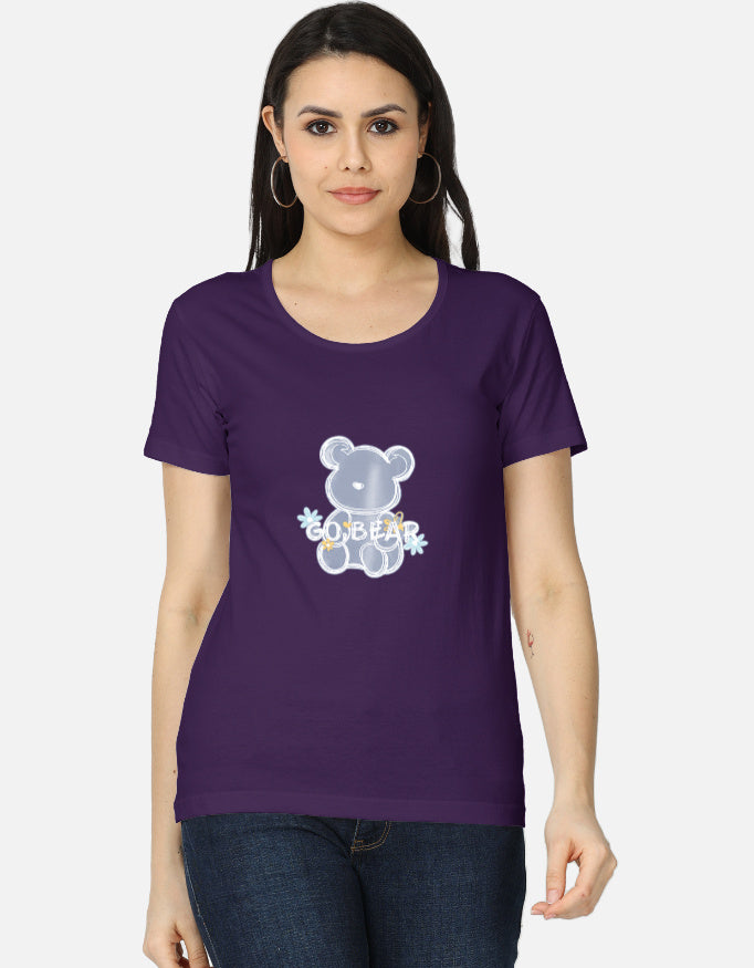 Front view of LYVIT ORIGINALS women's classic T-shirt in soft fabric with a simple round neckline and short sleeves.