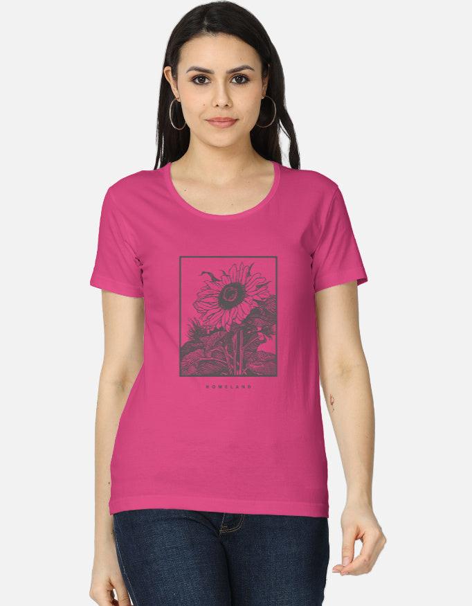 Women's classic crew T-shirt by LYVIT ORIGINALS, front view showing soft cotton fabric and simple crew neckline.