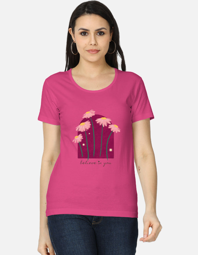 Women's classic T-shirt by LYVIT ORIGINALS, front view showing soft fabric and simple crew neckline.