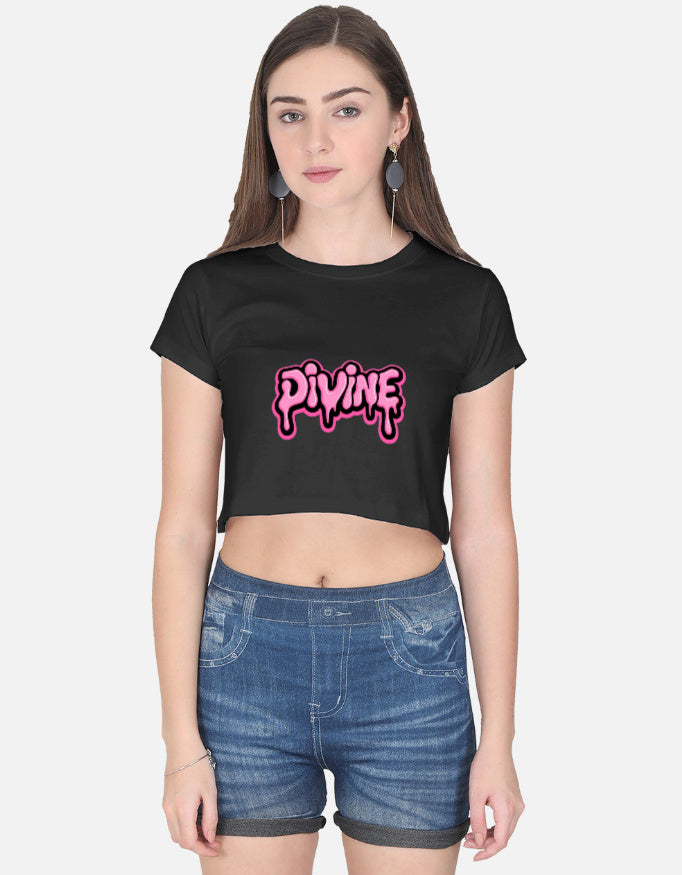 Front view of a stylish LYVIT ORIGINALS crop top, featuring a fitted design and sleeveless style for a trendy look.