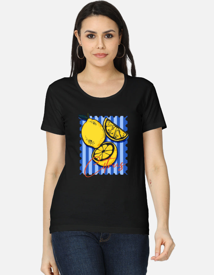 Women's classic T-shirt by LYVIT ORIGINALS, front view showing soft cotton fabric and simple crew neckline.