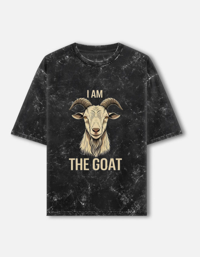 Unisex acid washed oversized LYVIT ORIGINALS T-shirt front view, casual style with a relaxed fit and vintage-inspired design.