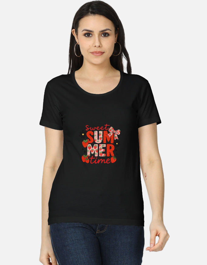 Women's classic T-shirt by LYVIT ORIGINALS featuring a simple crew neck and short sleeves, displayed from the front.