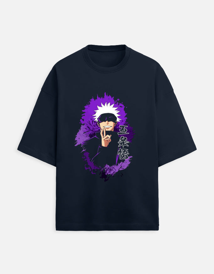 Front view of unisex oversized terry cloth tee by LYVIT ORIGINALS, showcasing its relaxed fit and casual style.