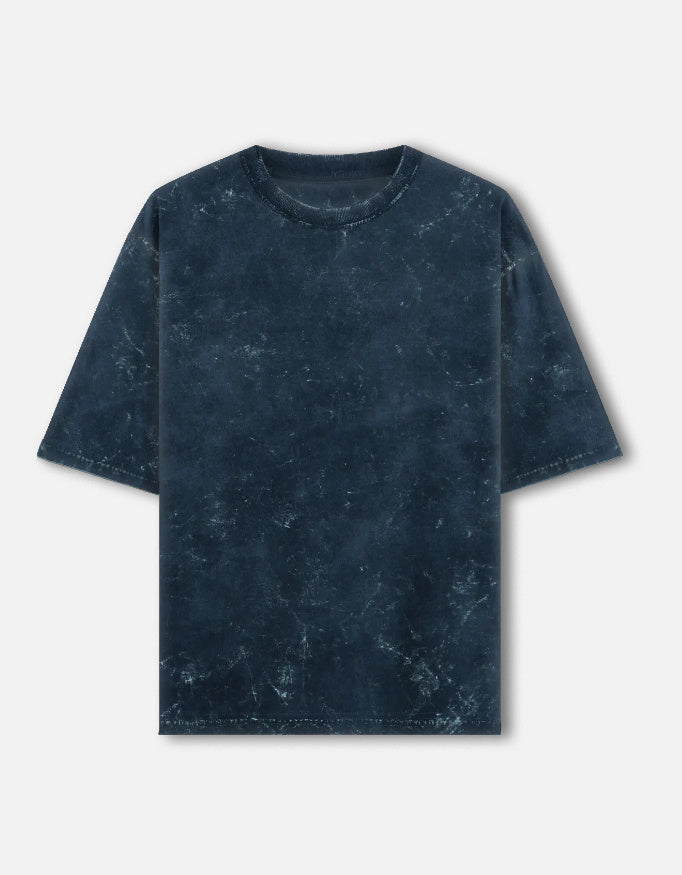 Unisex acid washed oversized T-shirt by LYVIT ORIGINALS, front view showing relaxed fit and washed-out fabric texture.
