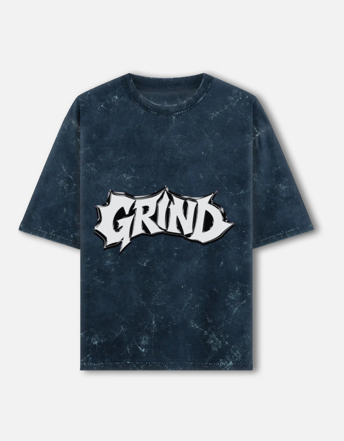 Unisex acid washed oversized T-shirt by LYVIT ORIGINALS, front view showing distressed, casual style and relaxed fit.