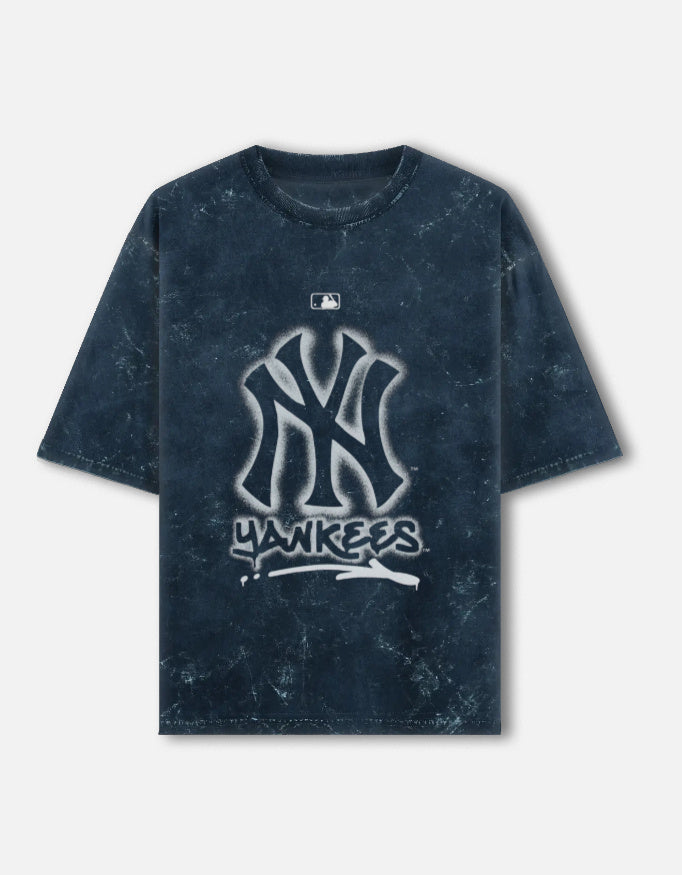 Unisex acid washed oversized T-shirt from LYVIT ORIGINALS, featuring a relaxed fit and vintage-inspired front design.