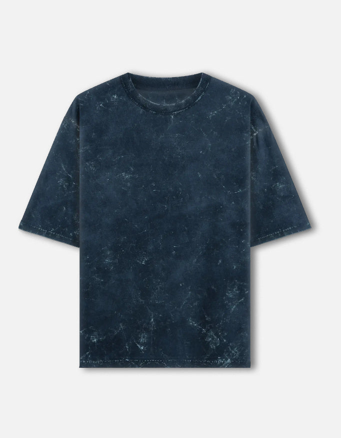 Unisex acid washed oversized T-shirt by LYVIT ORIGINALS, front view showing relaxed fit and faded vintage style.