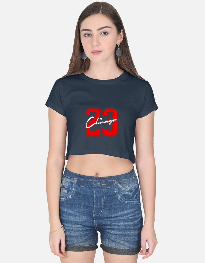 LYVIT ORIGINALS crop top front view, stylish casual crop top with a fitted design, shown in a vibrant color.