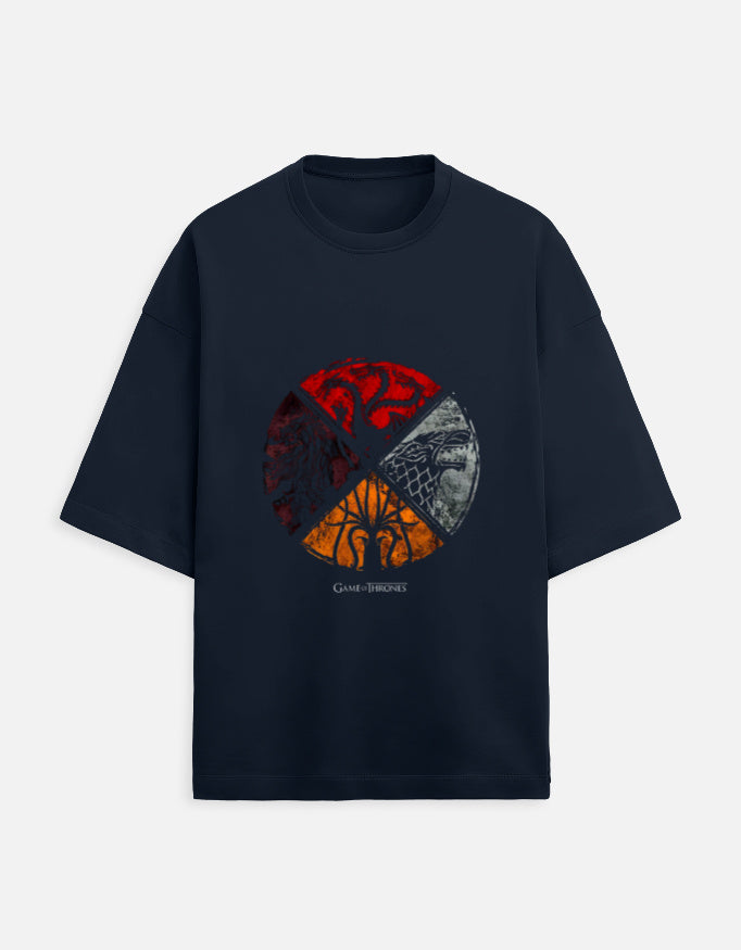 Front view of LYVIT ORIGINALS unisex oversized terry cloth tee, showcasing its relaxed fit and casual style.