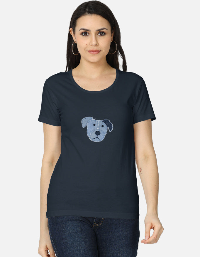 Women's classic LYVIT ORIGINALS T-shirt front view, soft cotton fabric, crew neckline, casual fit, in a neutral color.