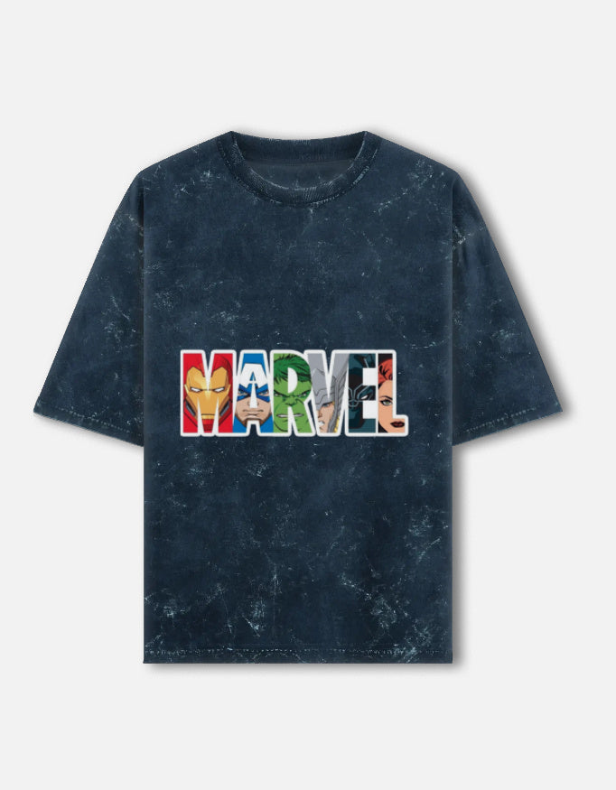 Unisex acid washed oversized LYVIT ORIGINALS T-shirt with front design, casual streetwear style, in a relaxed fit.