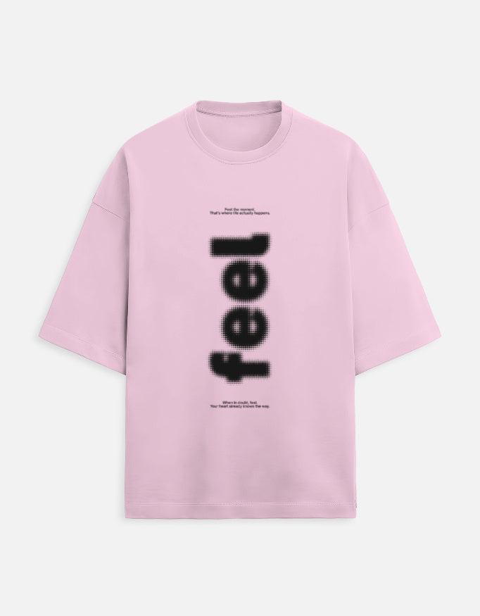 Front view of unisex oversized LYVIT ORIGINALS Terry Tee in a relaxed fit, showcasing its comfortable, casual style.