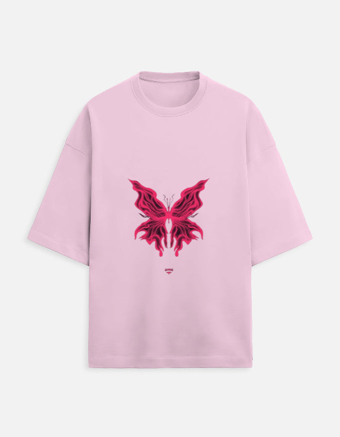 Front view of unisex oversized terry cloth tee by LYVIT ORIGINALS, showcasing a relaxed fit and casual style.