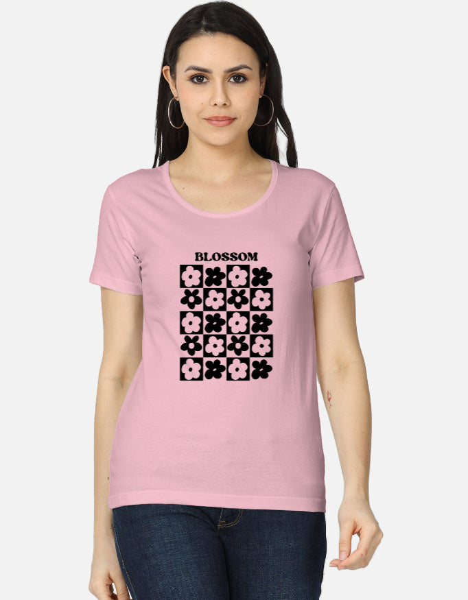 Front view of LYVIT ORIGINALS women's classic T-shirt in a simple, comfortable design with short sleeves and a crew neckline.