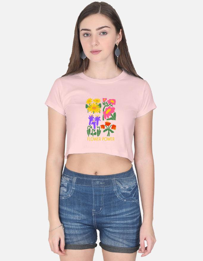 Front view of a stylish LYVIT ORIGINALS crop top with a fitted design and short sleeves.