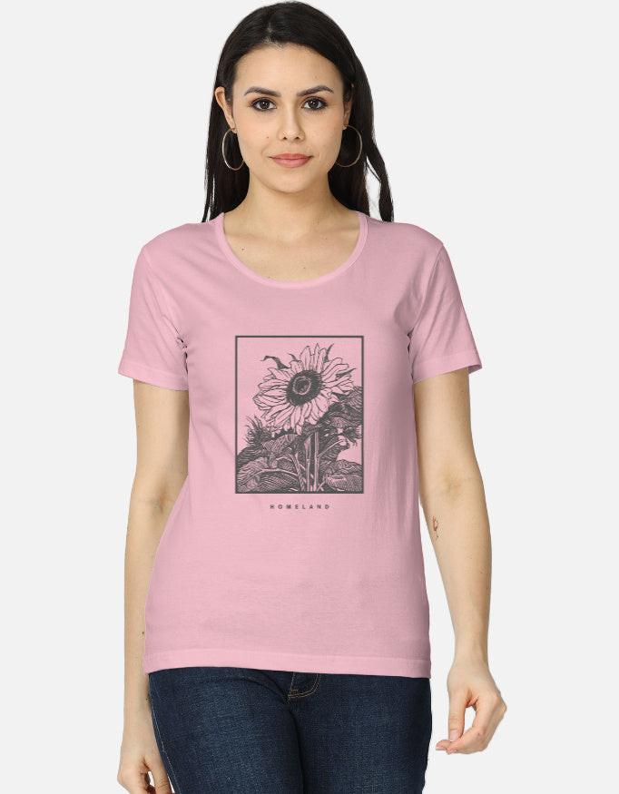 Women's LYVIT ORIGINALS classic crew T-shirt front view, soft fabric, simple crew neckline, casual and stylish fit.