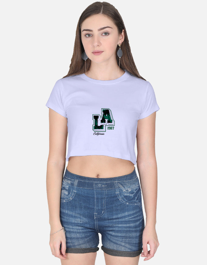 LYVIT ORIGINALS crop top front view, stylish casual top with a fitted design and soft fabric, perfect for everyday wear
