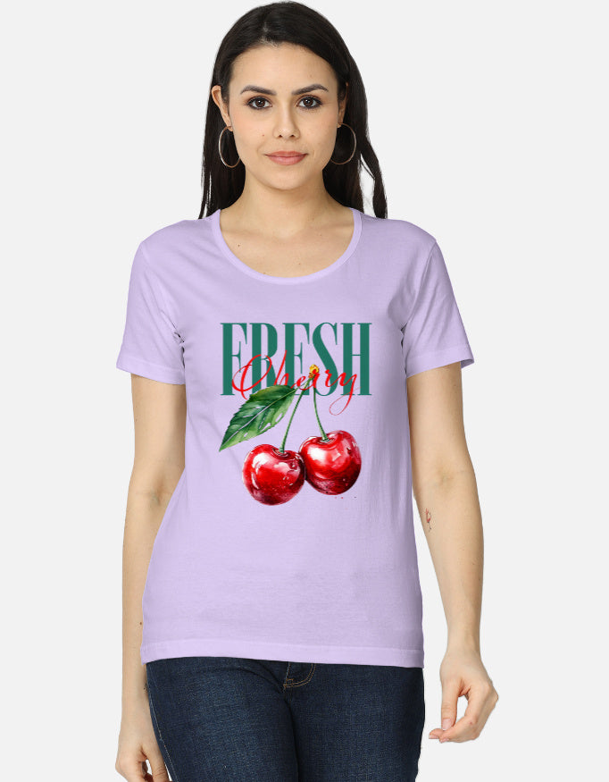 Women's classic LYVIT ORIGINALS T-shirt with a simple crew neck and short sleeves, shown from the front.