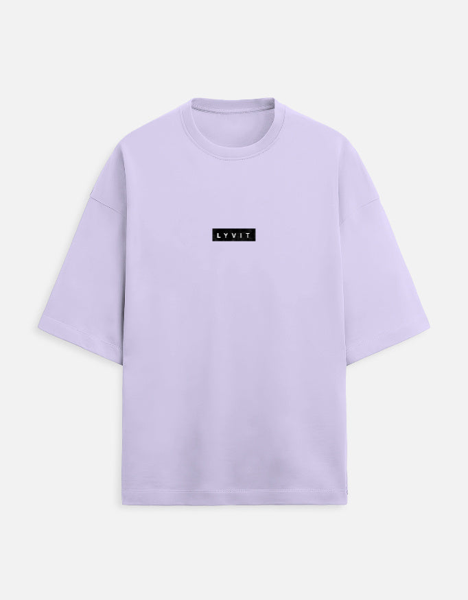 Front view of LYVIT ORIGINALS unisex oversized terry cloth tee in neutral color, showcasing relaxed fit and casual style.