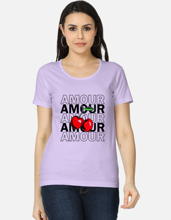 Women's classic T-shirt by LYVIT ORIGINALS, front view showing soft cotton fabric and simple crew neckline.