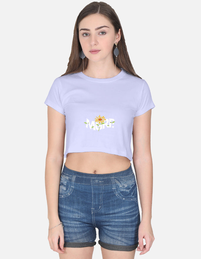 LYVIT ORIGINALS crop top shown from the front, featuring a fitted design with a round neckline and stylish details.